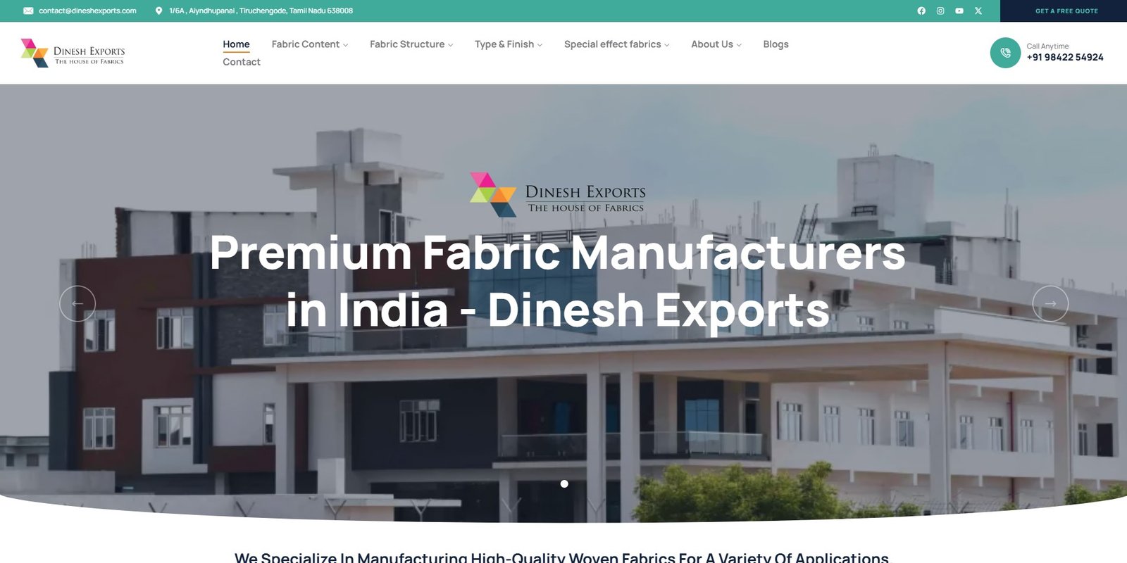 India’s Leading Online Woven Fabric Manufacturer &amp; Supplier