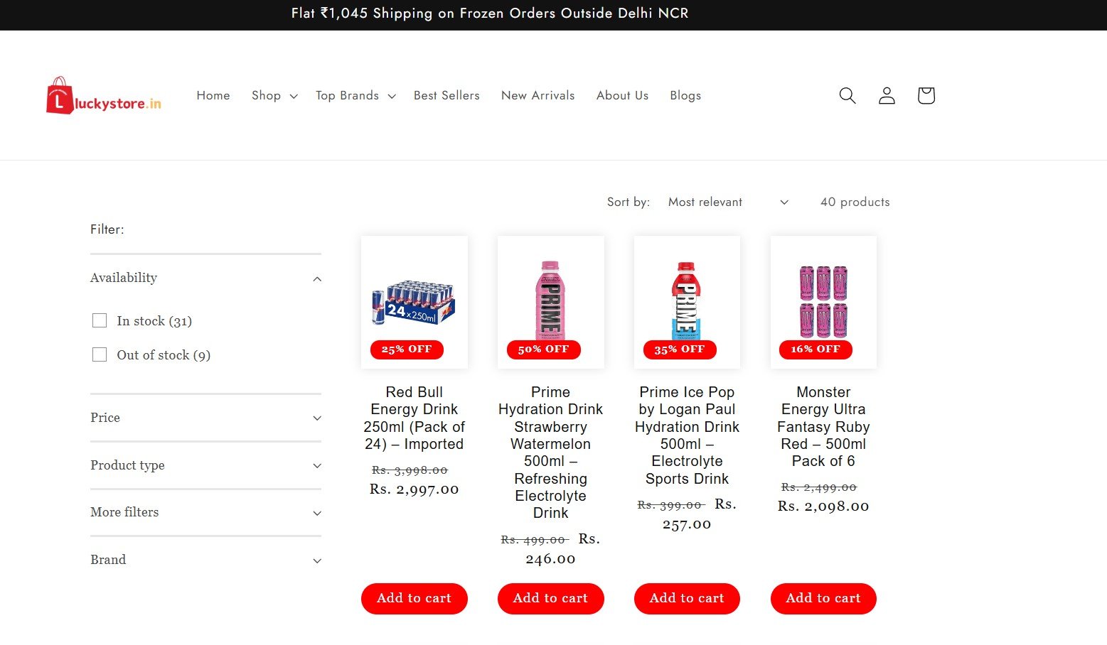 Imported Energy Drinks Online | Monster & Prime | LuckyStore
